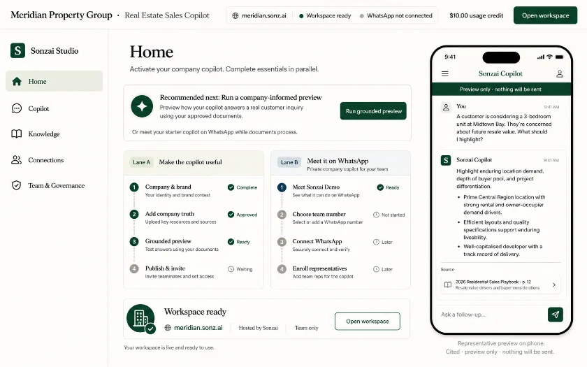 Sonzai product screenshot